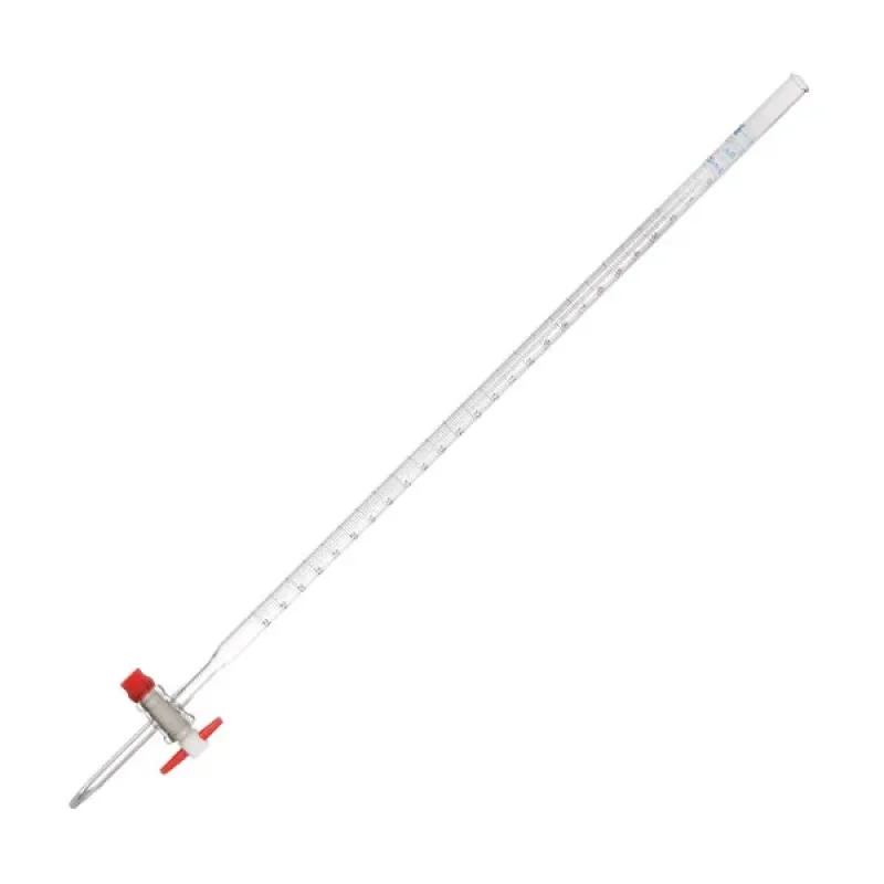 GLASSCO A Kalite PTFE Musluklu Şelbahlı Cam Büret 25 mL